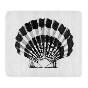 Tabla De Cortar Concha de foca - blanco y negro