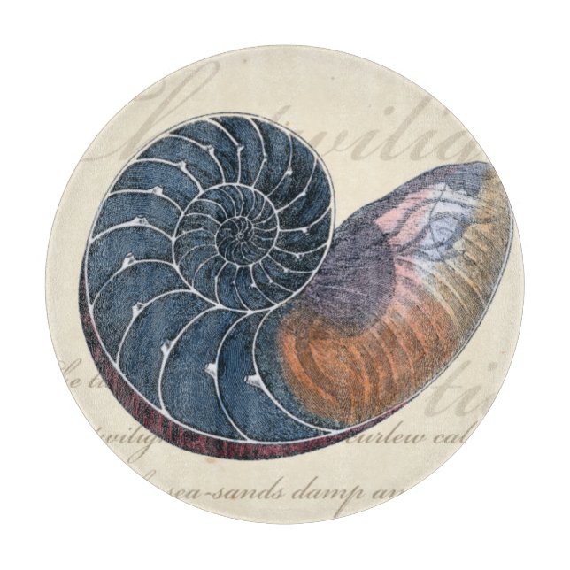 Tabla De Cortar Concha de mar romántica (Anverso)