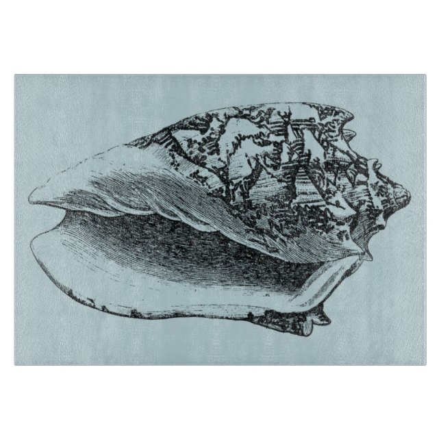 Tabla De Cortar Concha Shell de la aguamarina (Anverso)