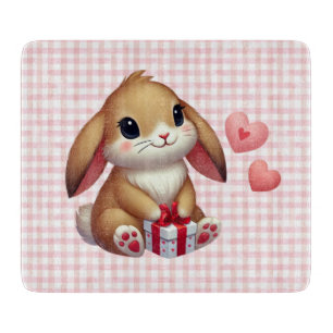 Tabla De Cortar Conejito lindo del día de San Valentín