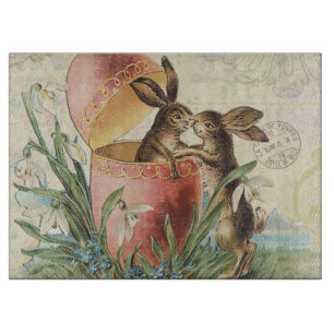 Tabla De Cortar Conejitos de pascua del francés del vintage