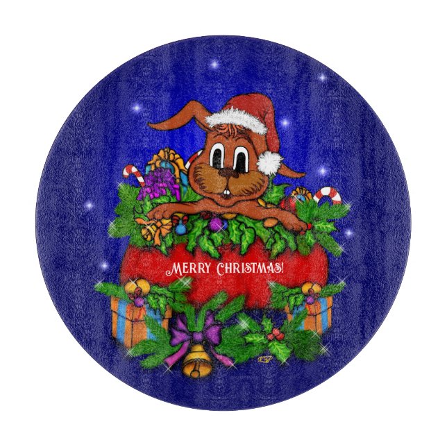 Tabla De Cortar Conejo de navidades (Anverso)