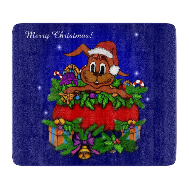 Tabla De Cortar Conejo de navidades (Anverso)