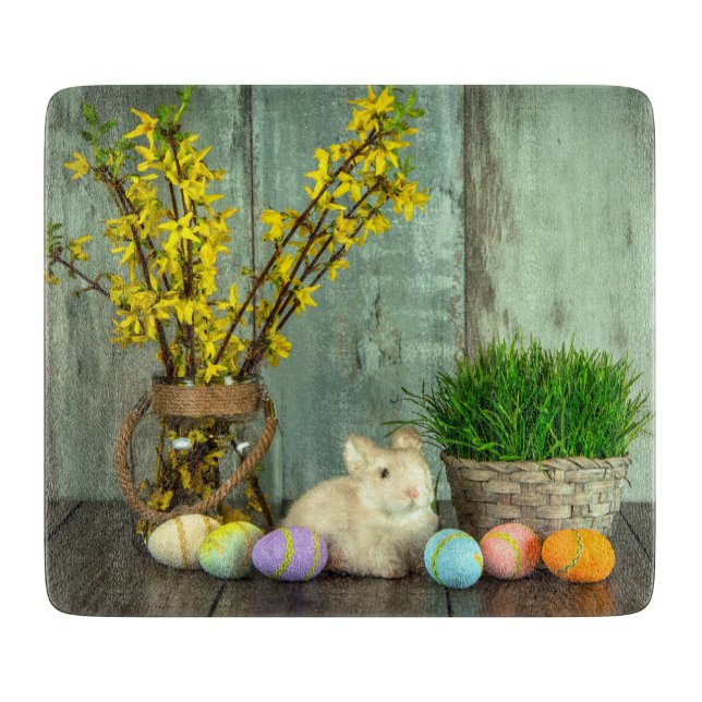 Tabla De Cortar Conejo de Pascua y escena de huevo (Anverso)