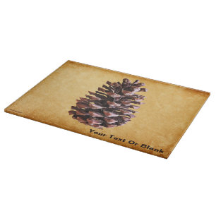 Tabla De Cortar Cono De Pino En Papel De Vintage
