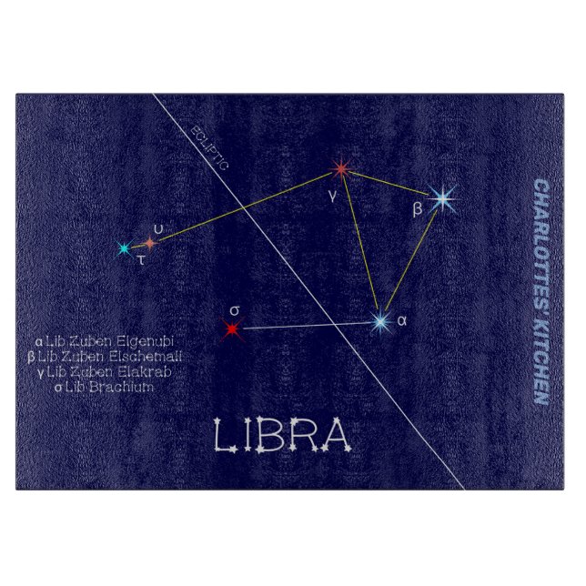 Tabla De Cortar Constelación de Zodiac Libra (Anverso)