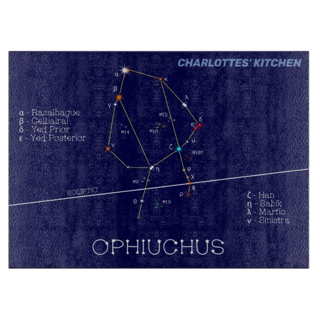 Tabla De Cortar Constelación de Zodiac Ophiuchus (Anverso)
