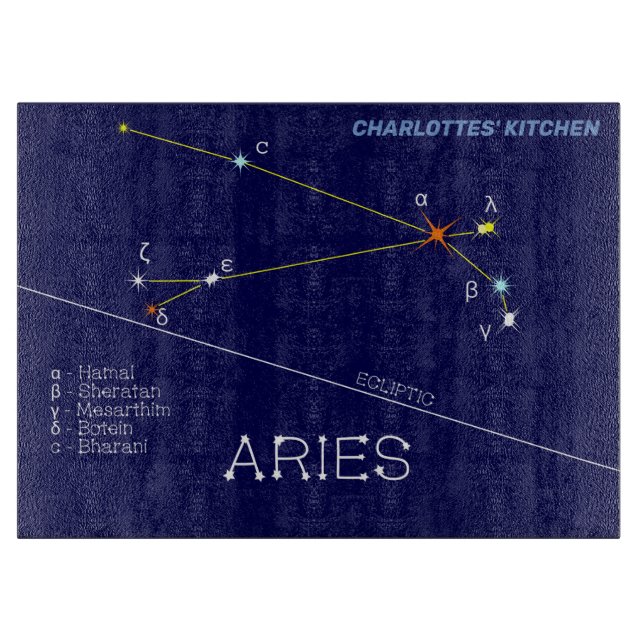 Tabla De Cortar Constellation Aries Zodiac (Anverso)