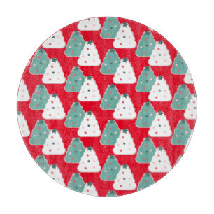 Tabla De Cortar Cookie de árbol de Navidad Dough Mezcla casera Roj