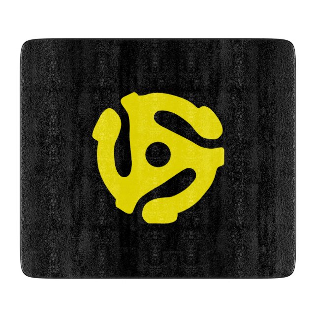 Tabla De Cortar COOL Retro Vintage Yellow 45 spacer DJ (Anverso)