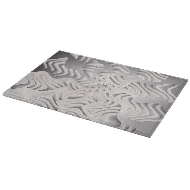 Tabla De Cortar copo de nieve de plata (Borde)