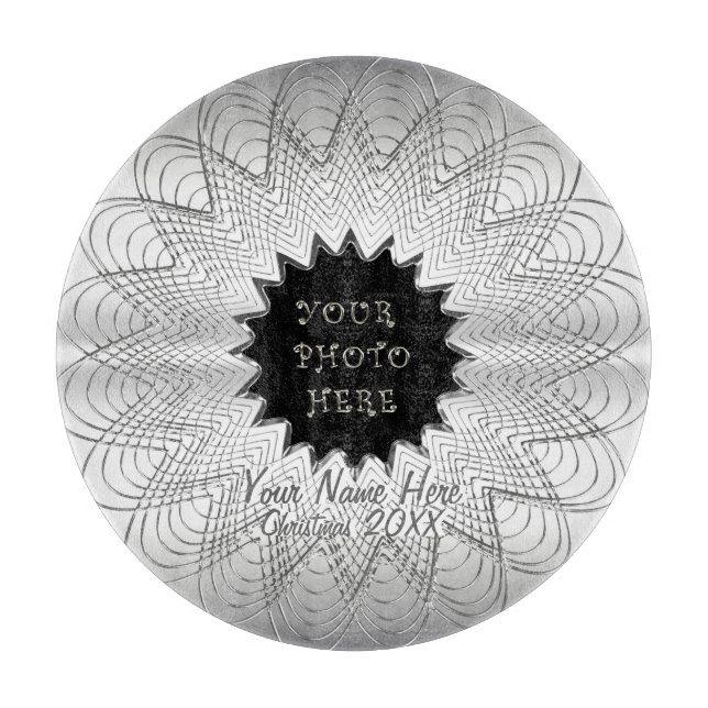 Tabla De Cortar Copo de nieve (placa fotográfica personalizada) (Anverso)
