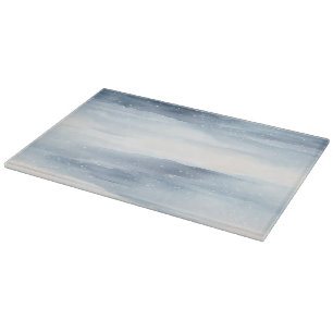 Tabla De Cortar Copos de nieve blancos azules