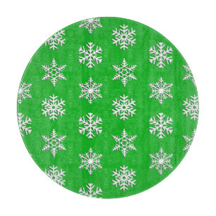 Tabla De Cortar Copos de nieve blancos de 3 d, fondo de Personaliz