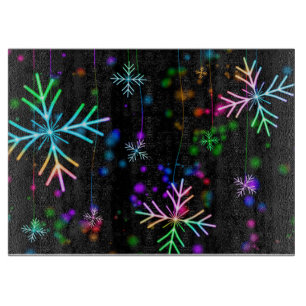Tabla De Cortar Copos de nieve de color arcoiris