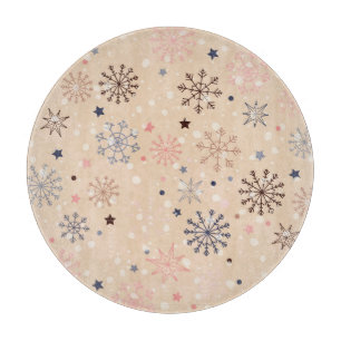 Tabla De Cortar Copos de nieve neutrales de invierno