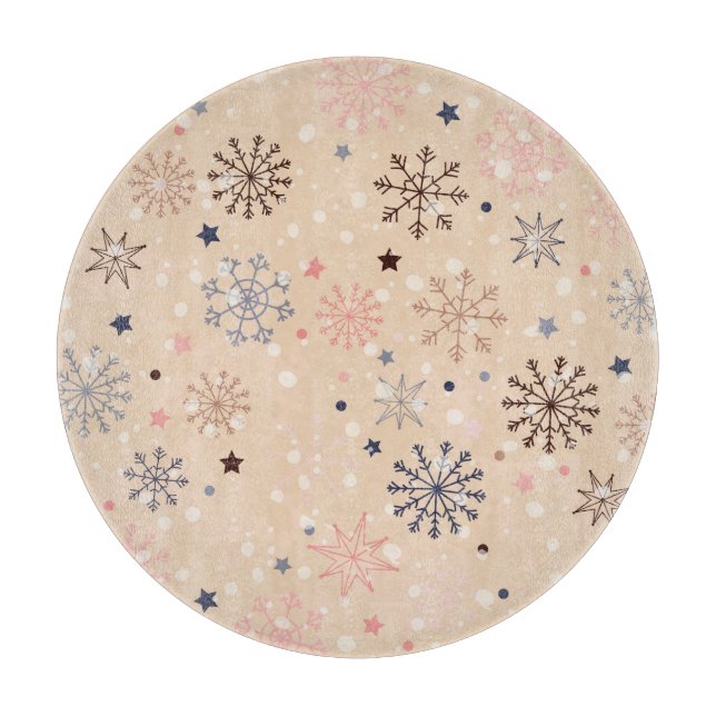 Tabla De Cortar Copos de nieve neutrales de invierno (Anverso)