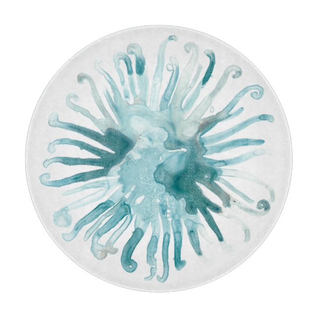 Tabla De Cortar Coral acuarela - Azul 2 (Anverso)