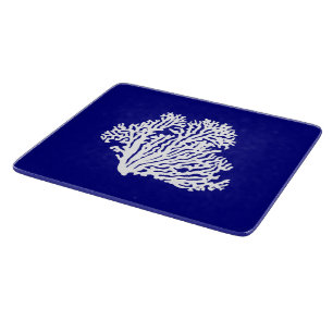 Tabla De Cortar Coral Azul Y Blanco De La Marina