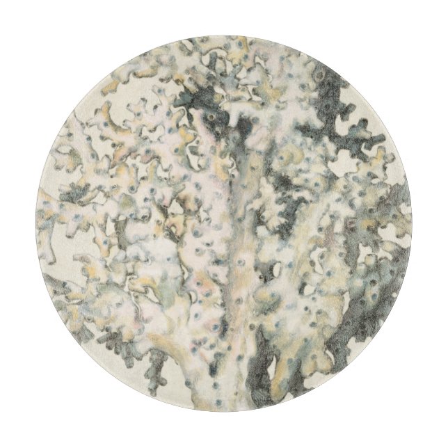 Tabla De Cortar Coral de acuarela antigua (Anverso)