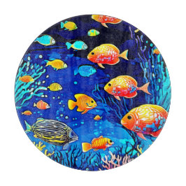 Tabla De Cortar Coral Reef Fish Art