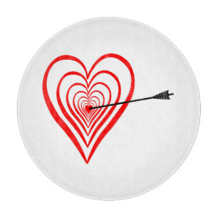 Tabla De Cortar Corazón blanco con flecha