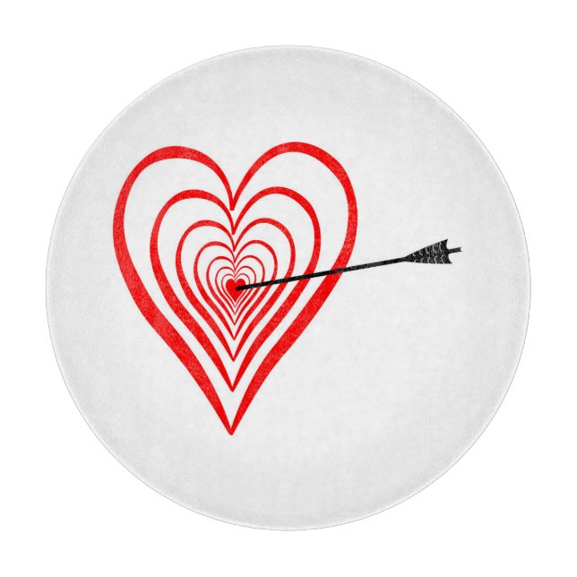 Tabla De Cortar Corazón blanco con flecha (Anverso)