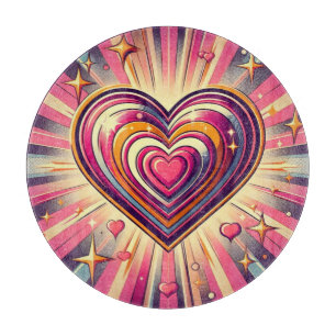 Tabla De Cortar Corazón de arte pop de los años 70/Mug de San Vale