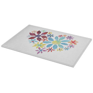 Tabla De Cortar Corazón de flores
