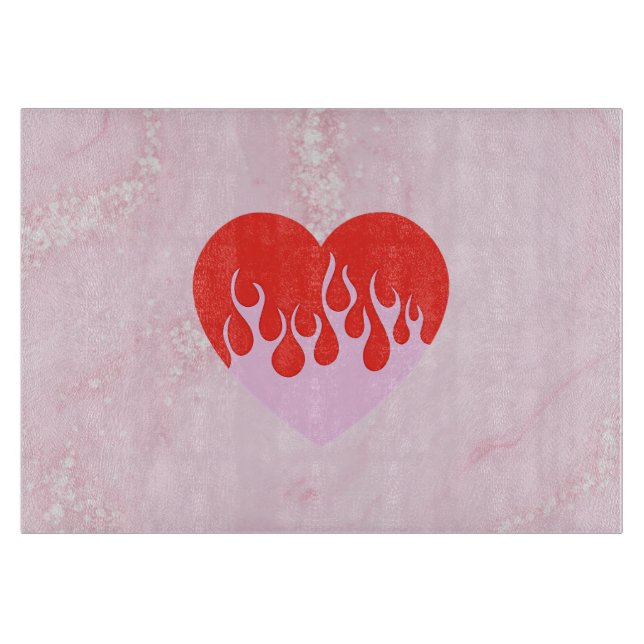 Tabla De Cortar Corazón de Fuego (Anverso)