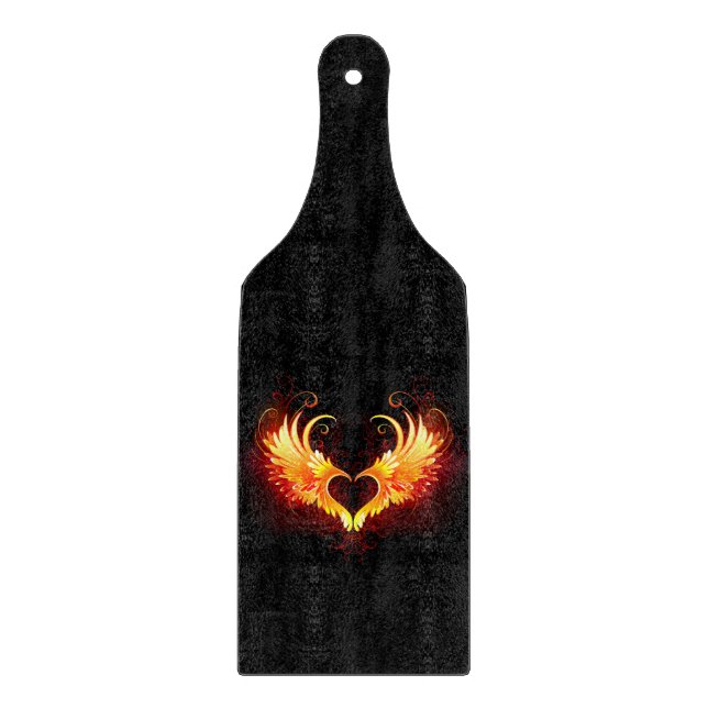 Tabla De Cortar Corazón de Fuego Ángel con Alas (Anverso)