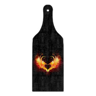 Tabla De Cortar Corazón de fuego angélico con alas