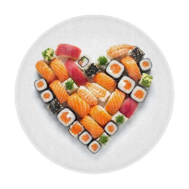 Tabla De Cortar Corazón de sushi (Anverso)
