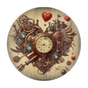 Tabla De Cortar Corazón/el día de San Valentín de Steampunk