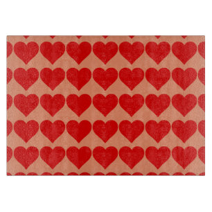 Tabla De Cortar Corazón Rojo Forma Amor Clásico Minimalismo