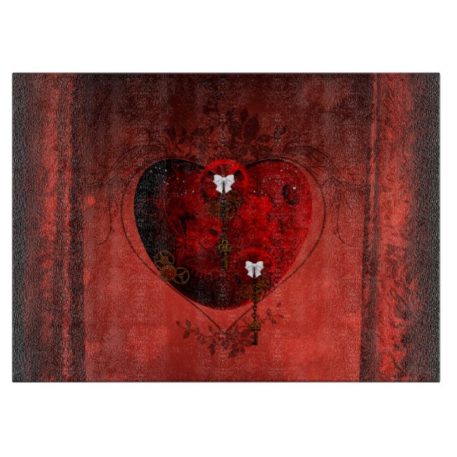 Tabla De Cortar Corazón Steampunk (Anverso)
