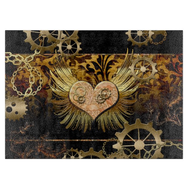 Tabla De Cortar Corazón Steampunk (Anverso)