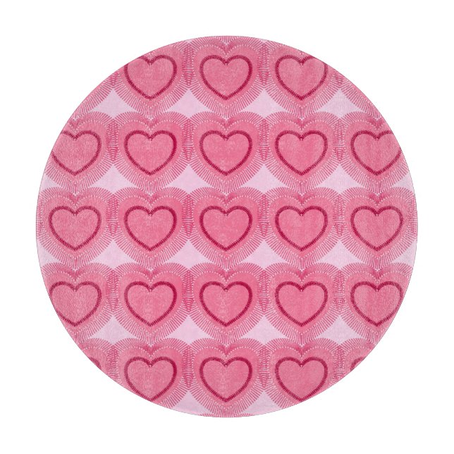 Tabla De Cortar Corazones abstractos modernos - Azalea rosa (Anverso)