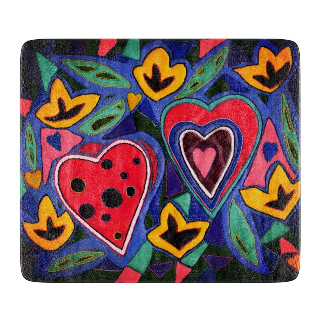 Tabla De Cortar Corazones modernos (Anverso)