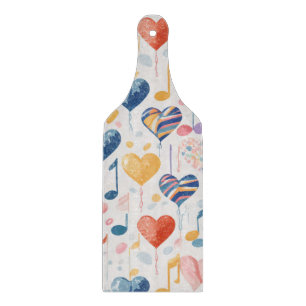Tabla De Cortar Corazones musicales embotellados con forma de tabl