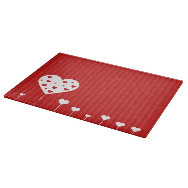 Tabla De Cortar Corazones rojas rojas y dulces encantadores (Borde)