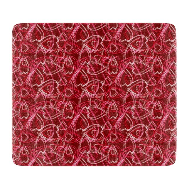 Tabla De Cortar Corazones románticos rojos (Anverso)