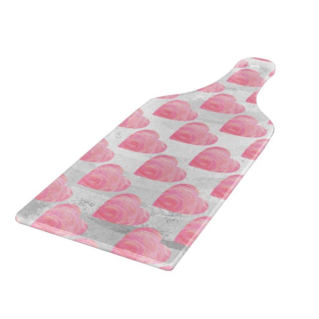 Tabla De Cortar Corazones rosados (Borde)