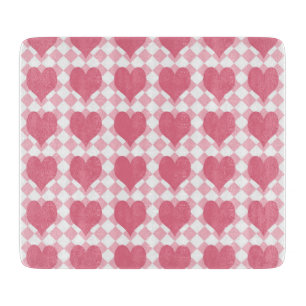 Tabla De Cortar Corazones rosados