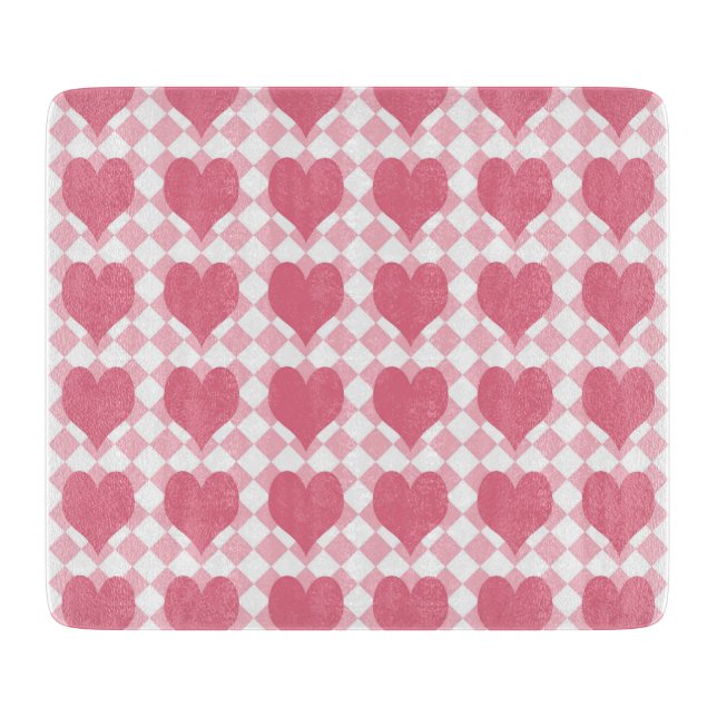 Tabla De Cortar Corazones rosados (Anverso)