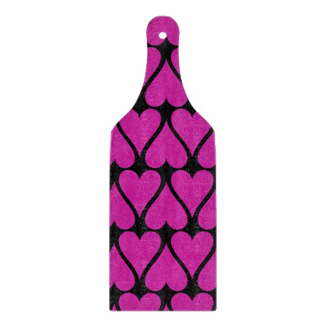 Tabla De Cortar Corazones rosados personalizares (Anverso)