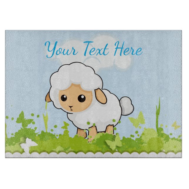 Tabla De Cortar Cordero pequeño lindo (Anverso)