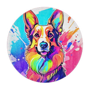 Tabla De Cortar Corgi arcoiris: Alegría de las marionetas pop Art