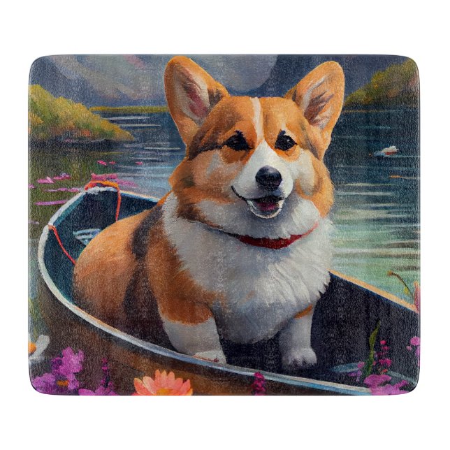 Tabla De Cortar Corgi en un remo: Una aventura escénica (Anverso)