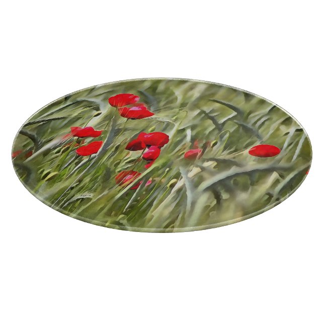 Tabla De Cortar Corn Poppies (Borde)
